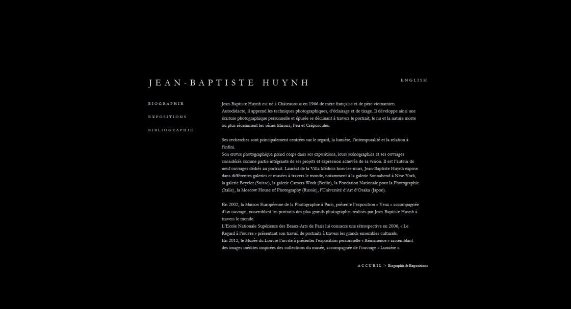 Jean Baptiste Huynh - La page Biographie