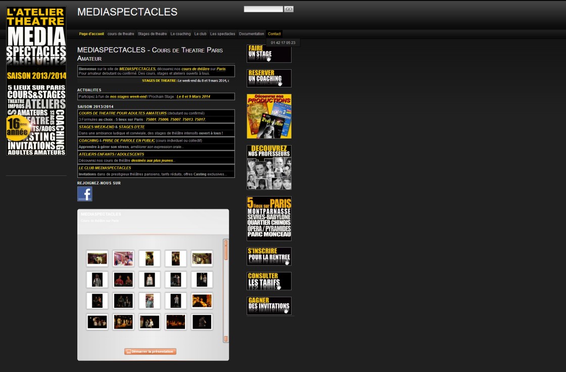 Mediaspectacles - Page d'accueil du site